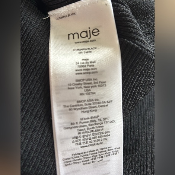 Maje Mariano Quarter Ringed Zip Ribbed Mock Neck Sweater Top Size Small Y2K - Picture 6 of 6